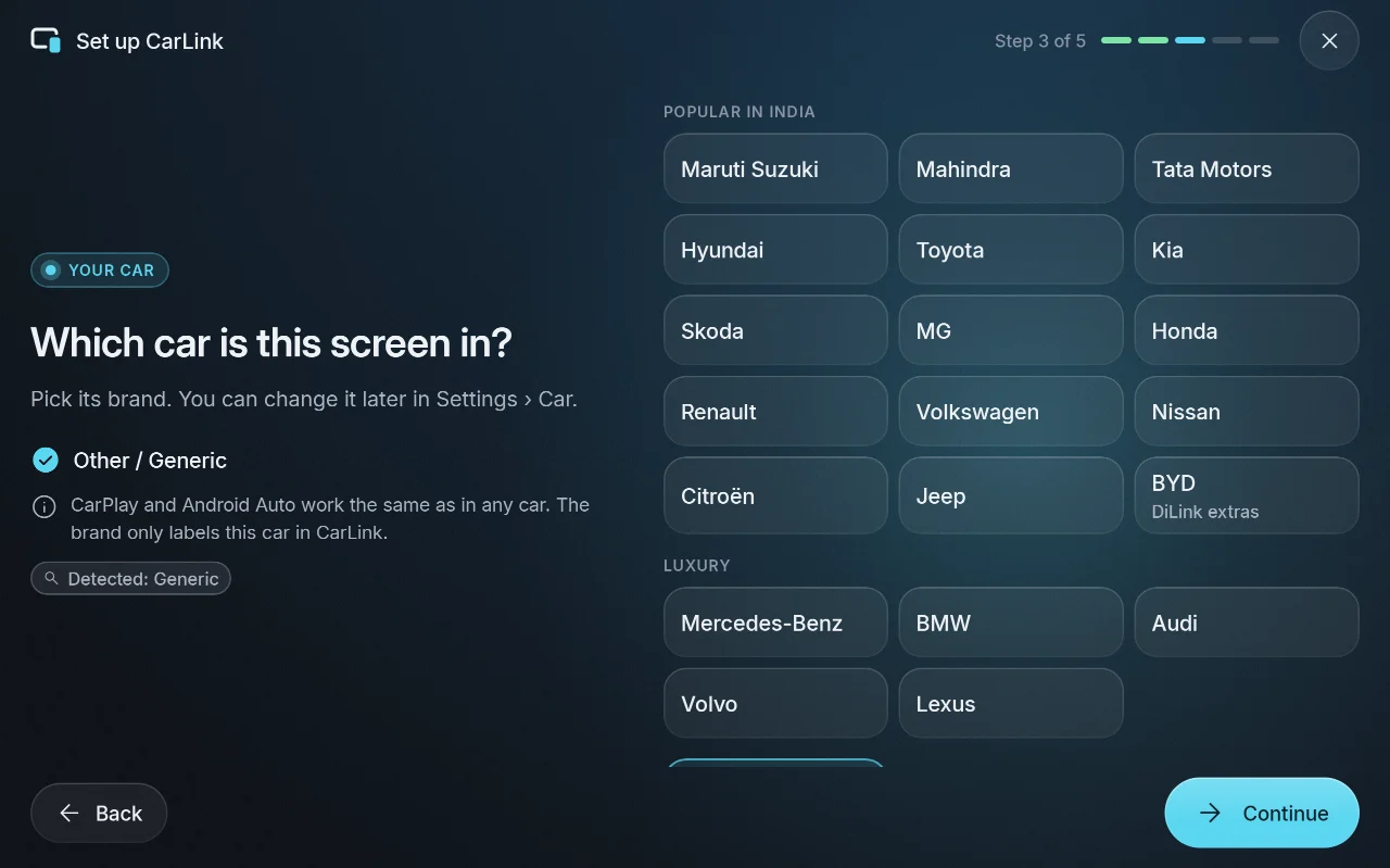 Car brand picker
