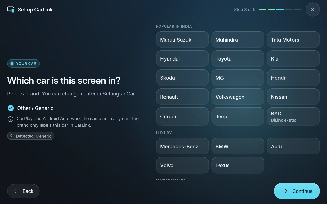 Car brand picker
