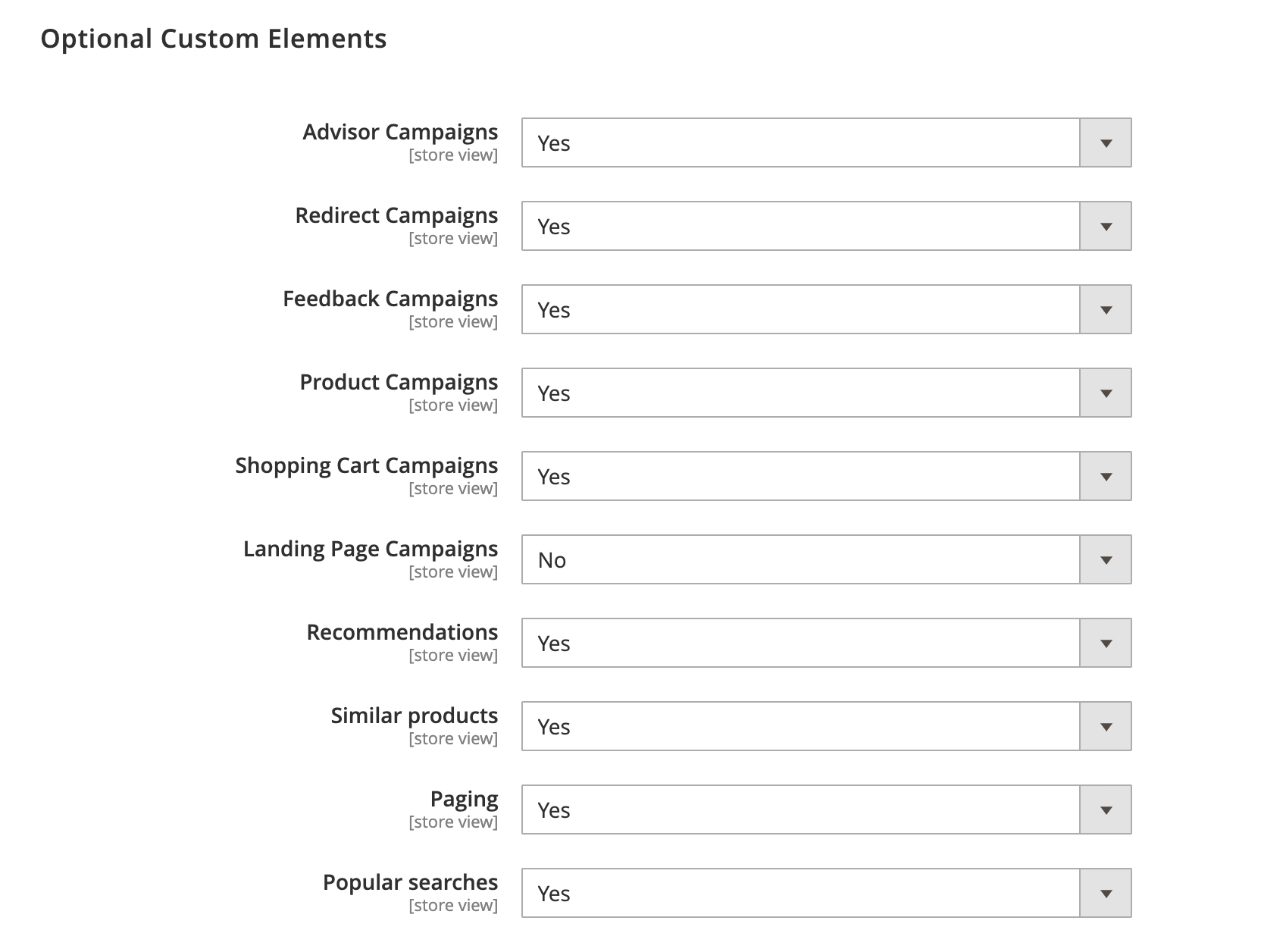Optional Custom Elements