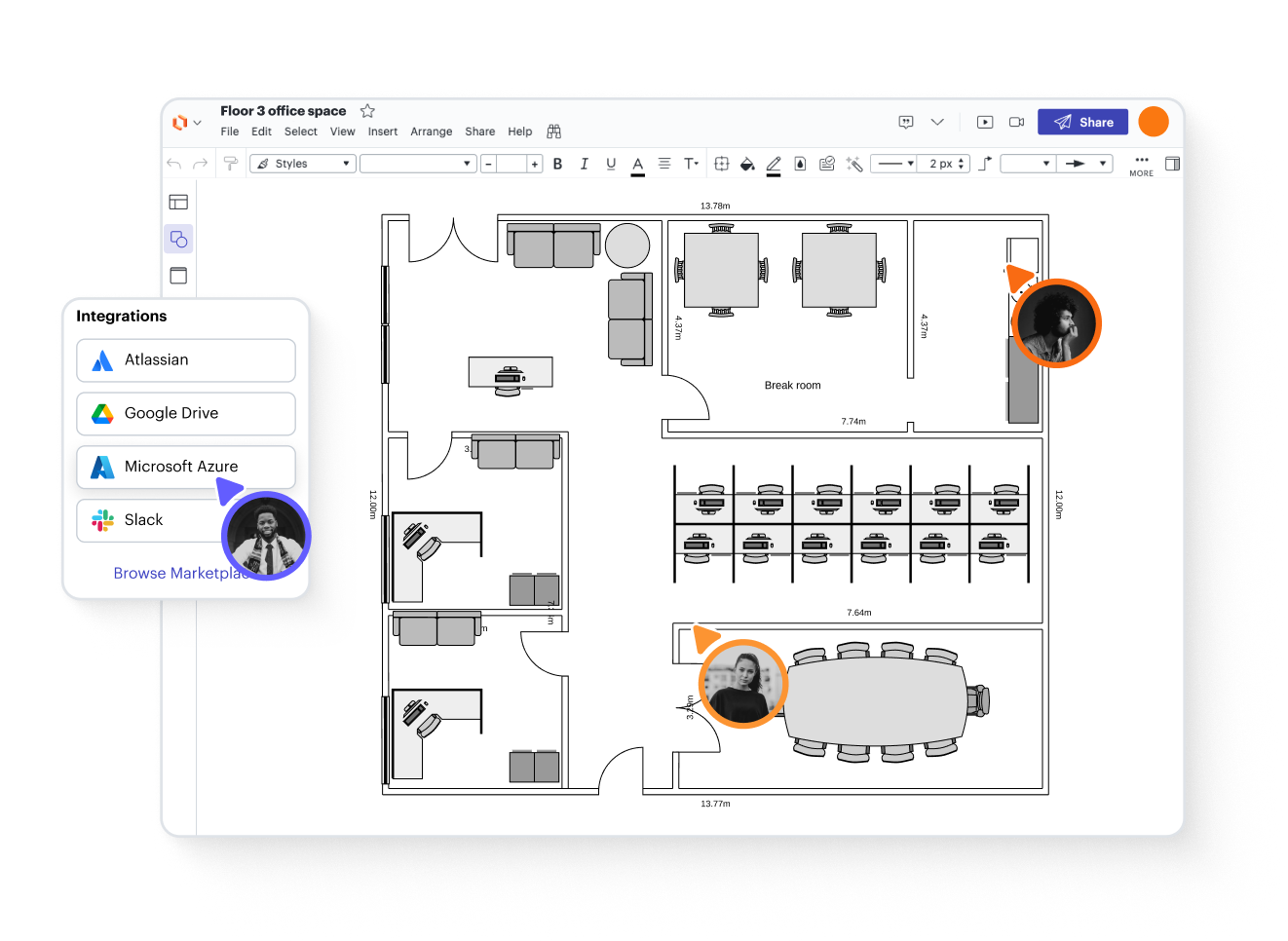 Workplace planning and collaboration visual