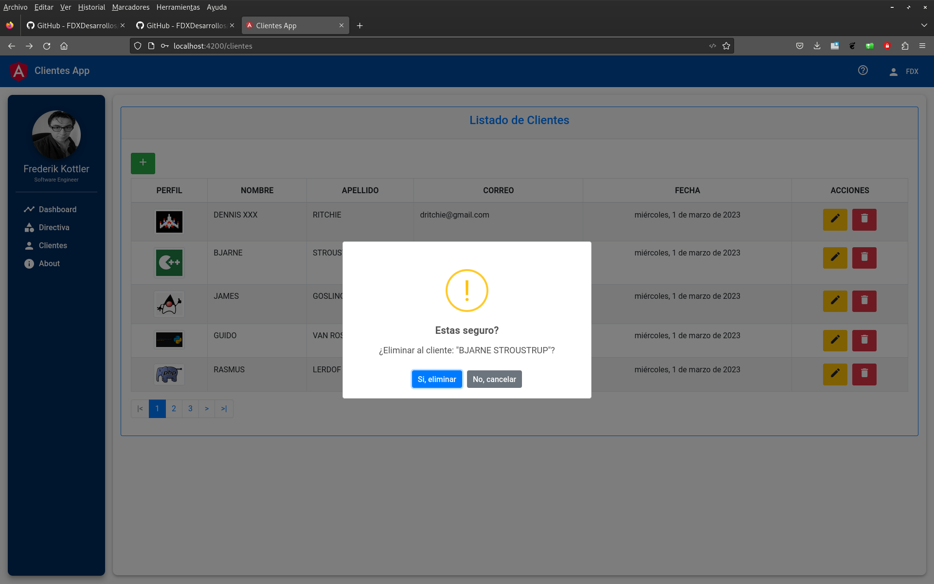 GitHub - FDXDesarrollos/clientes-app: Aplicación FrontEnd de Clientes y ...