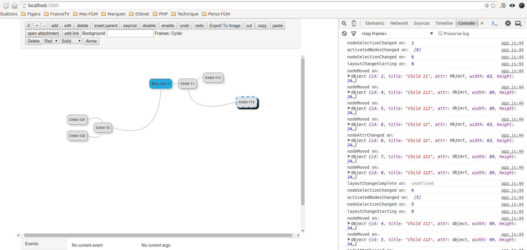 App starting to take shape : layout cleaned up with twbs:bootstrap, collection-driven event panel.