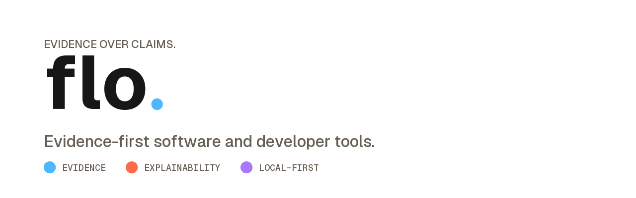 flo. — evidence-first software and developer tools.