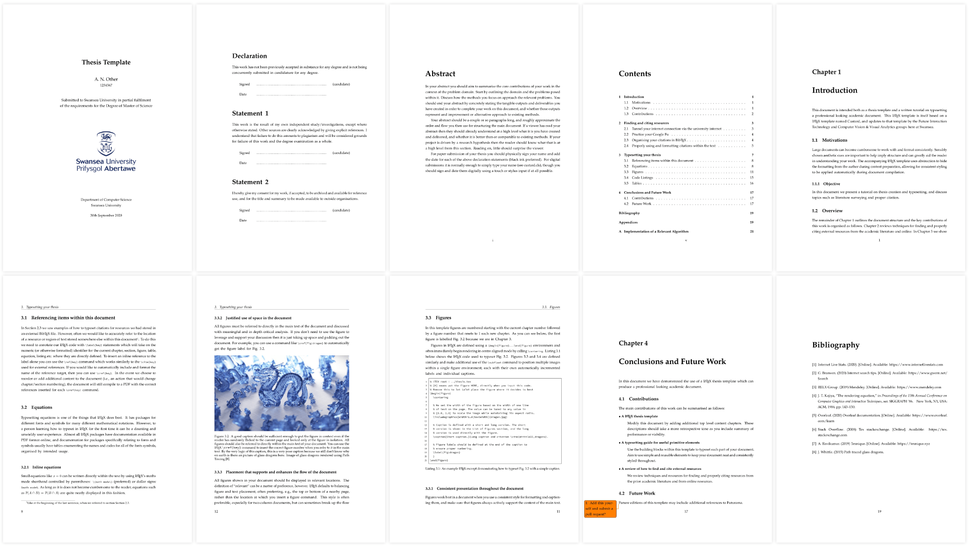 Sample pages from this thesis template
