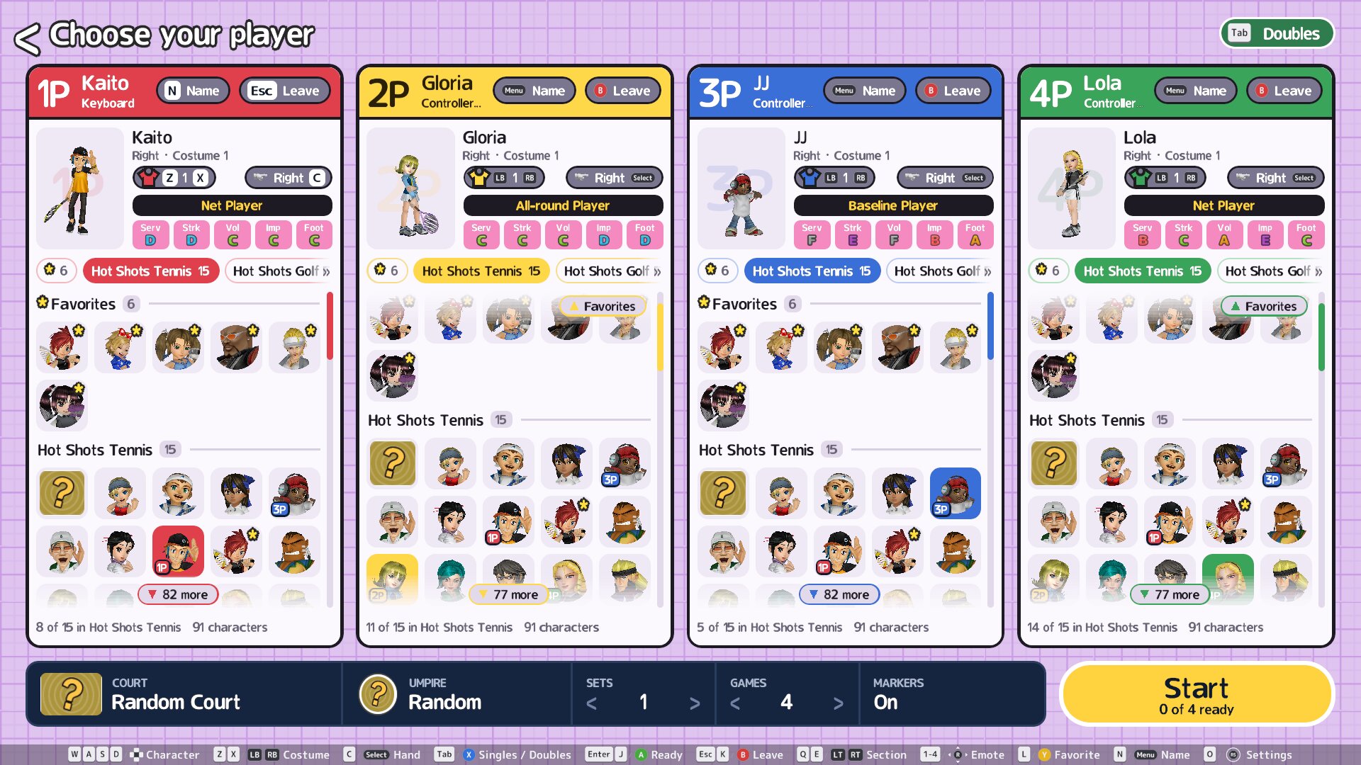 Character selection with mod characters