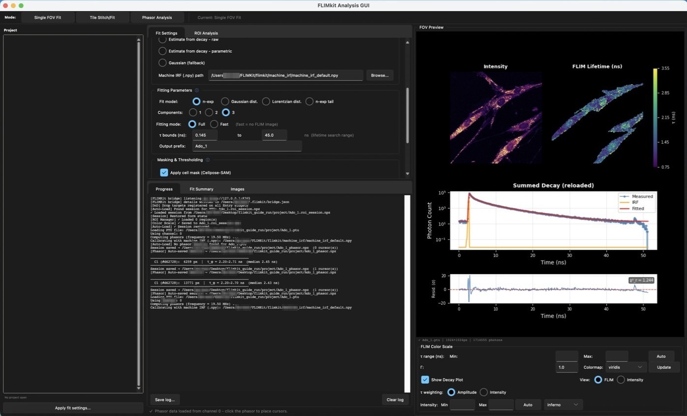 Fitting parameters and masking