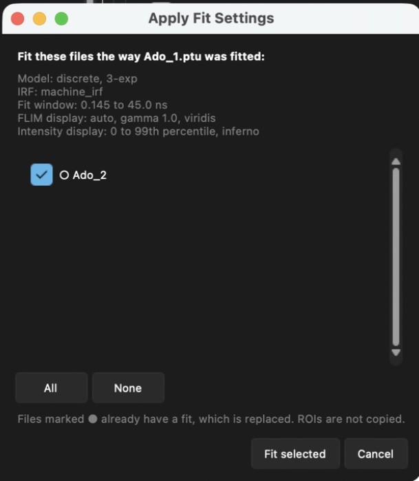 Apply Fit Settings