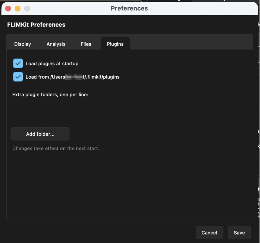 Preferences, Plugins tab