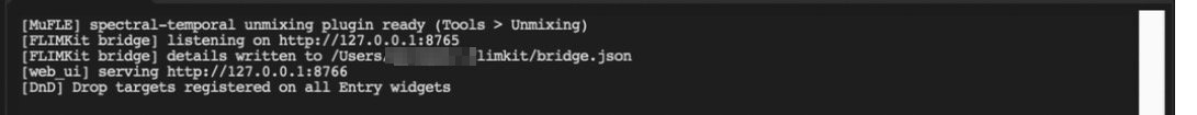 Startup log with the bridge and the web UI