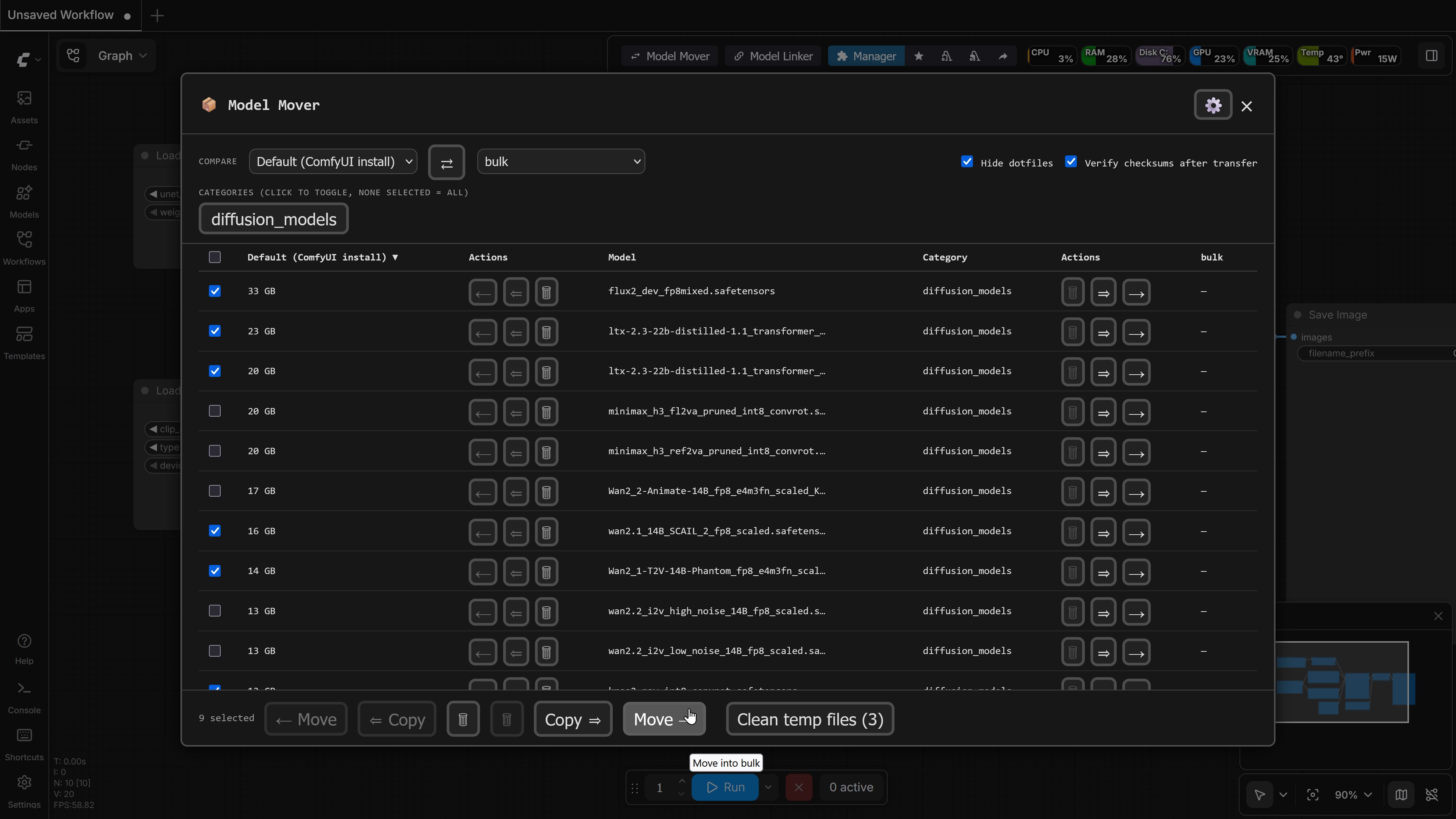 Comparing Directories and Sorting Models