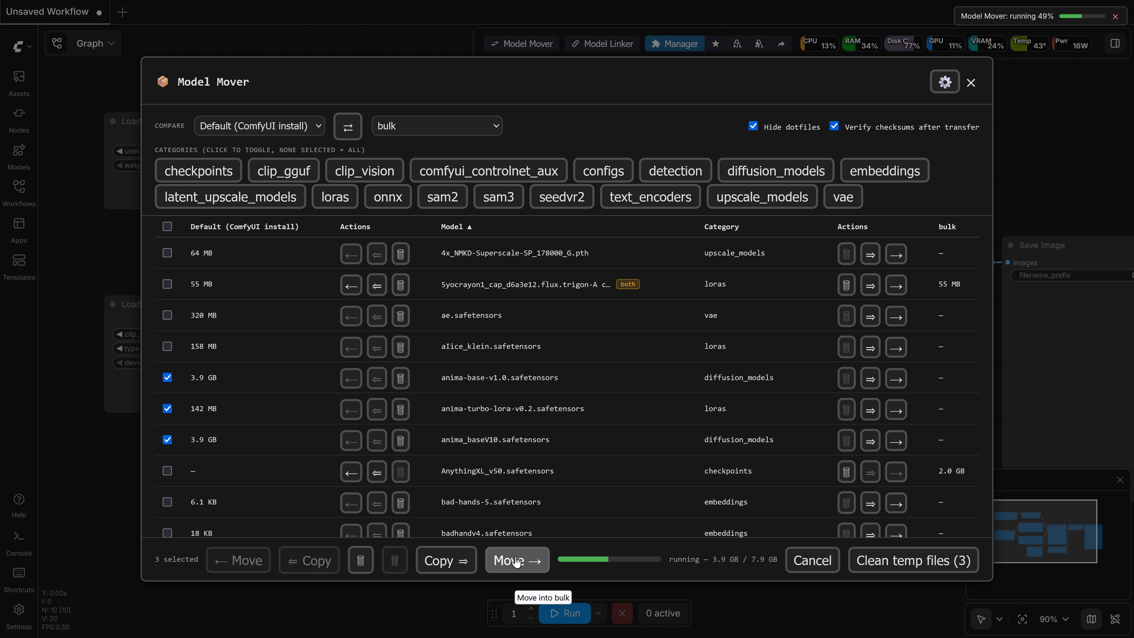Model Mover Interface