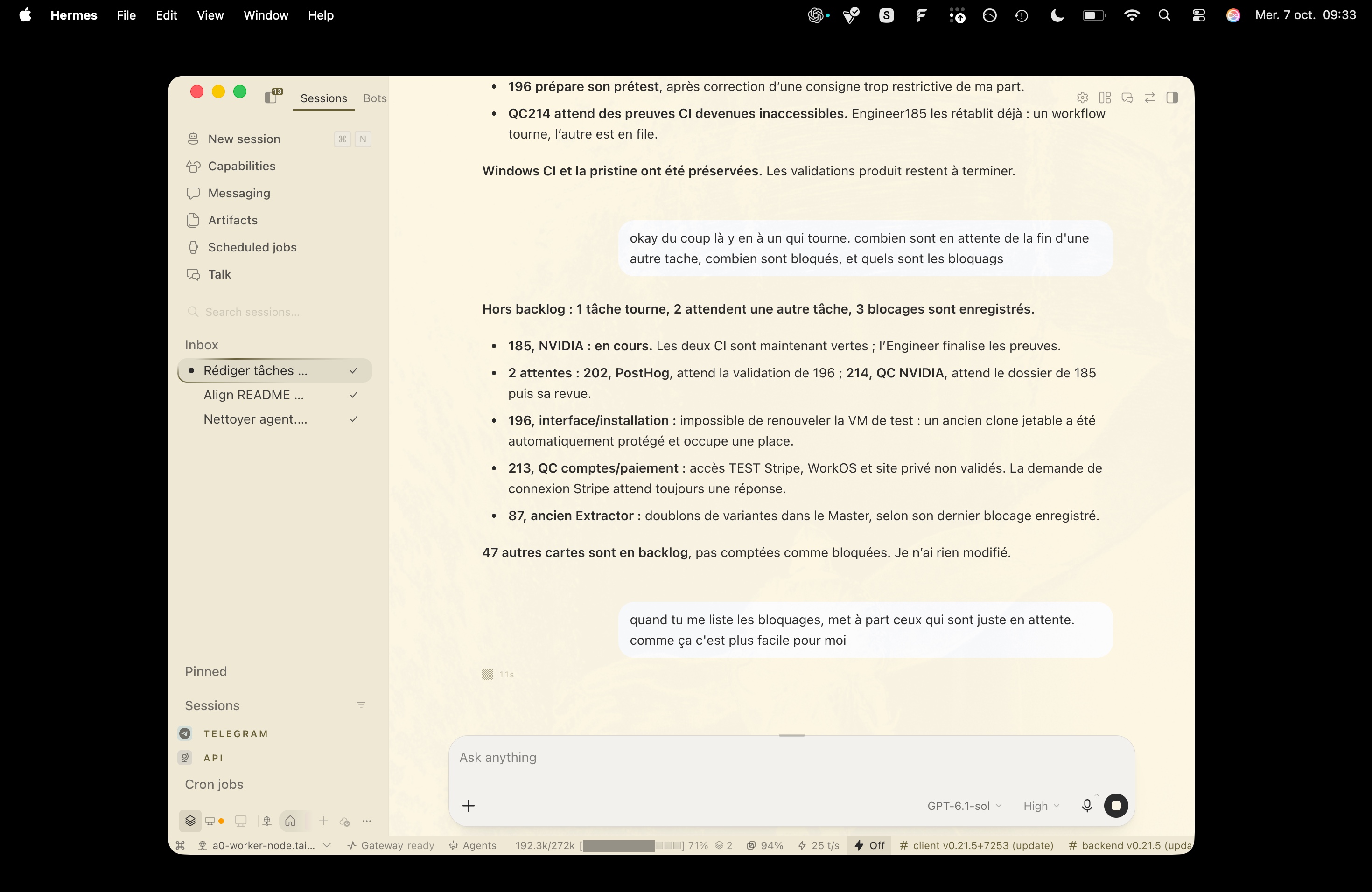 Codex Skin with a cream theme and status bar