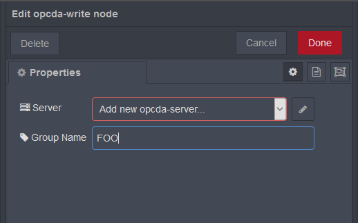 OPC DA write node