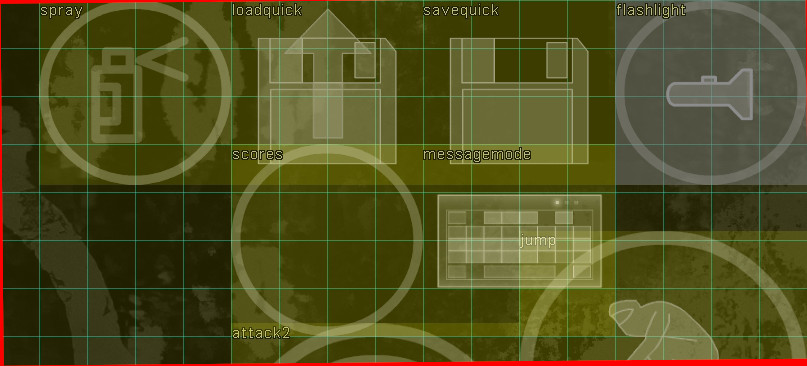Xash3D touch buttons shown per game mode using flag 8 and flag 16