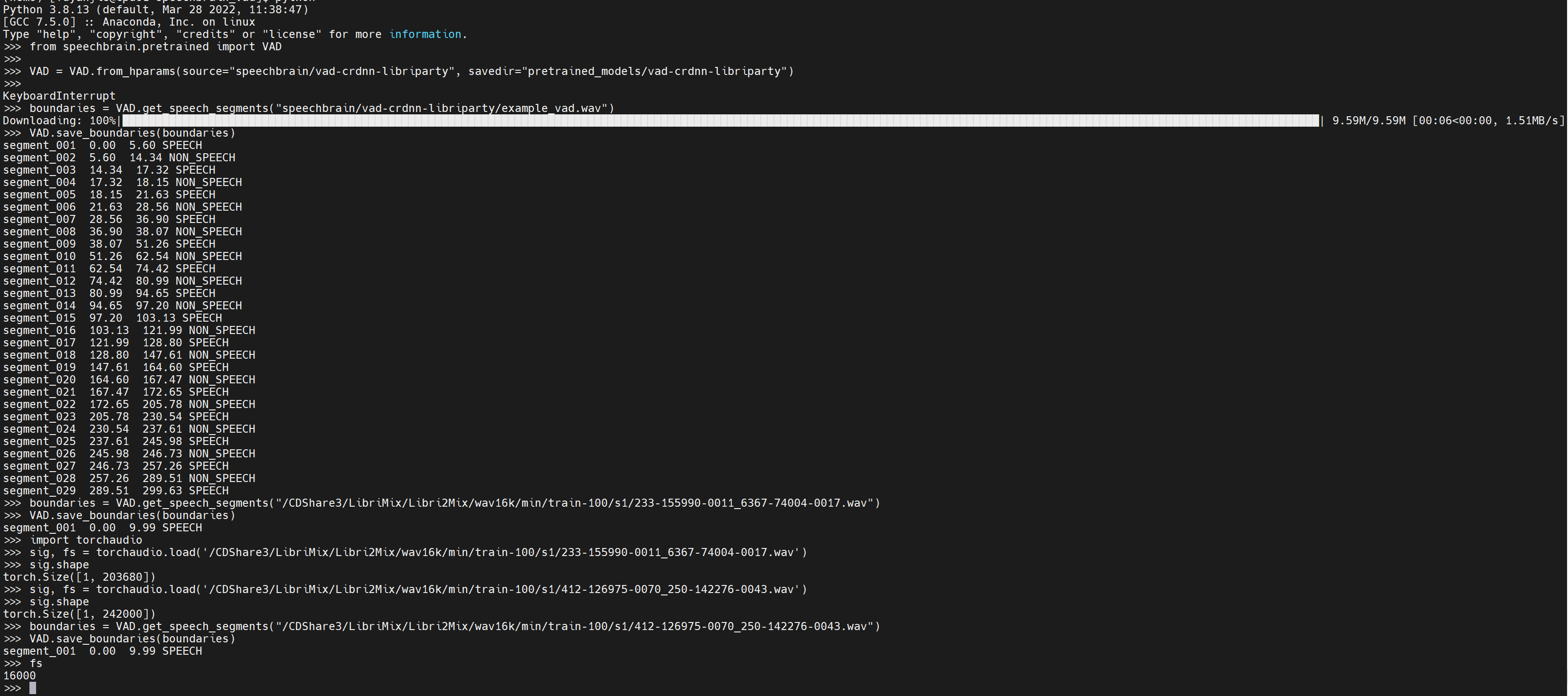 [Bug]: Question about VAD · Issue #1714 · speechbrain/speechbrain · GitHub