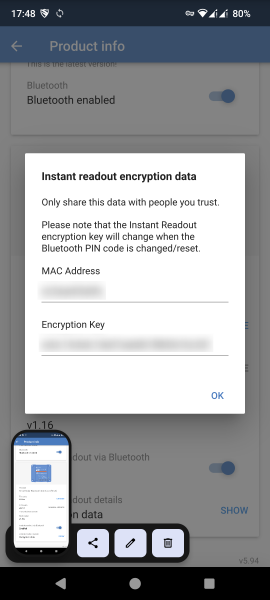 VictronConnect App Instant readout encryption data