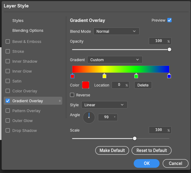 Gradient Overlay page