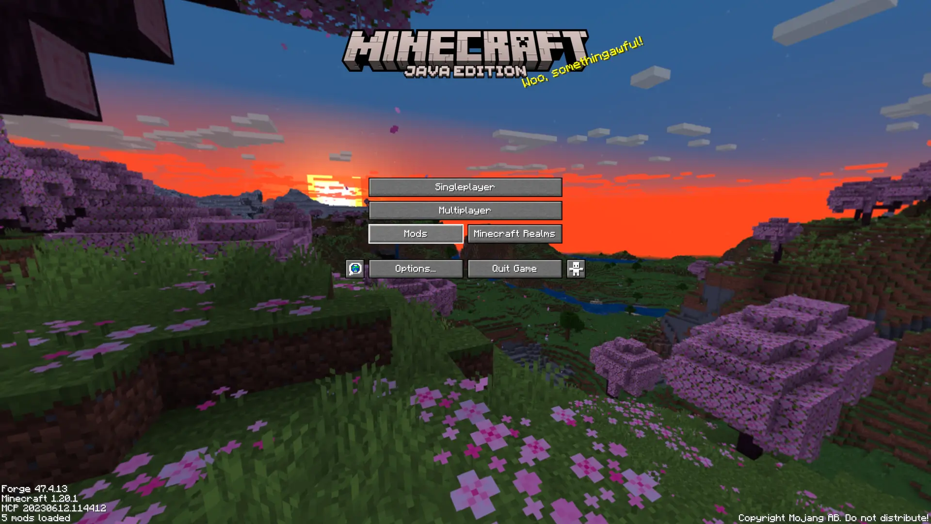Minecraft main menu