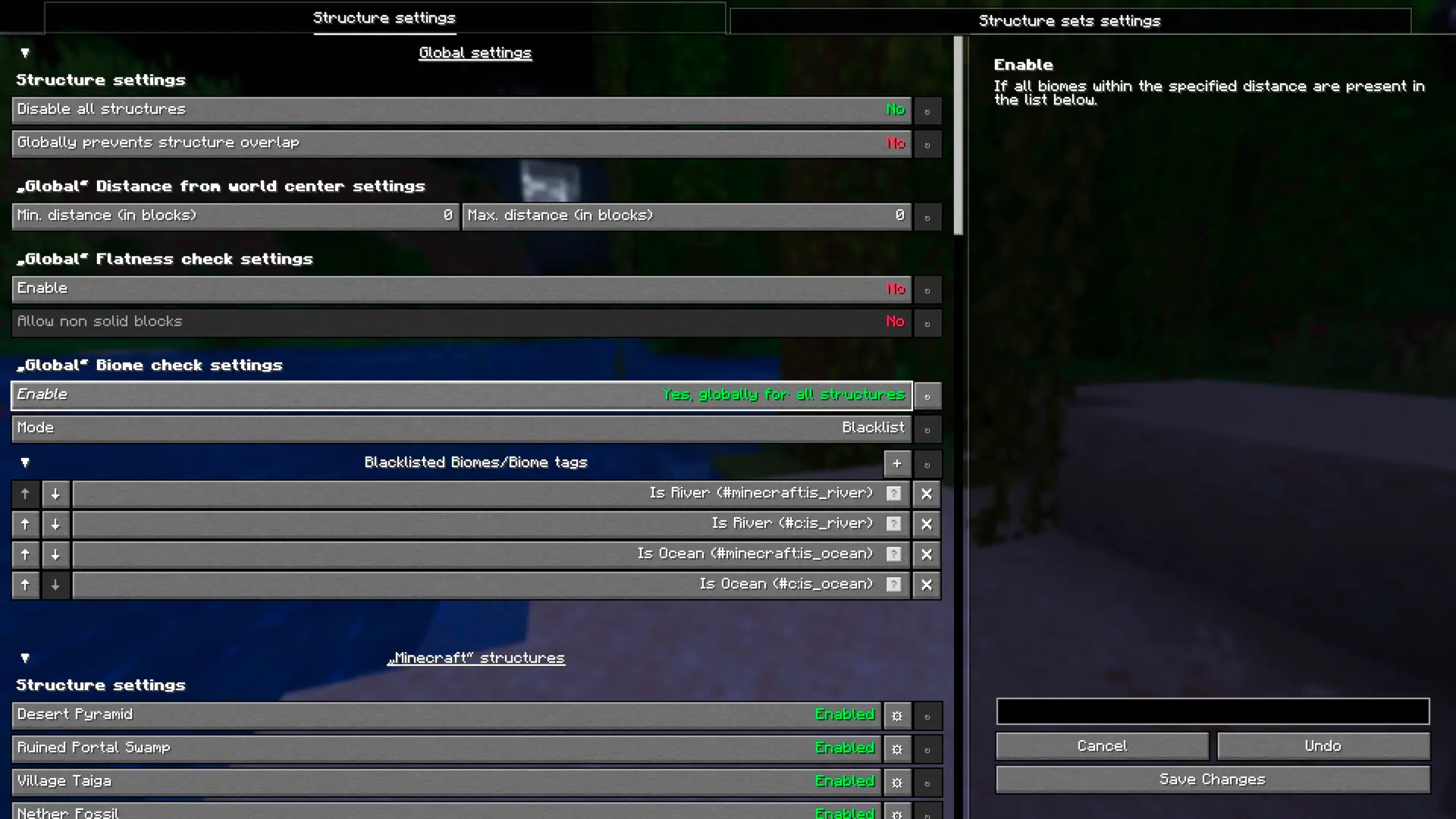 Globally enabling Biome Check