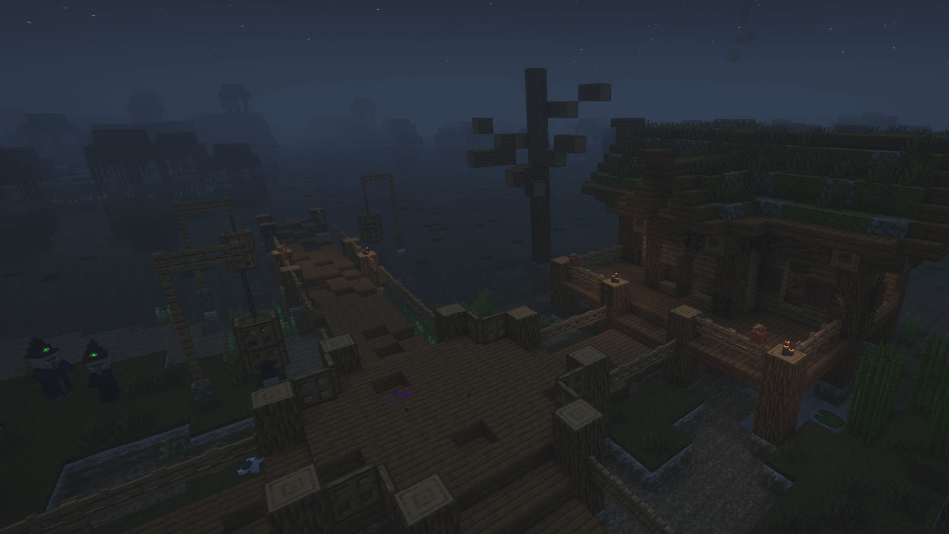 Swamp Witch Village at night