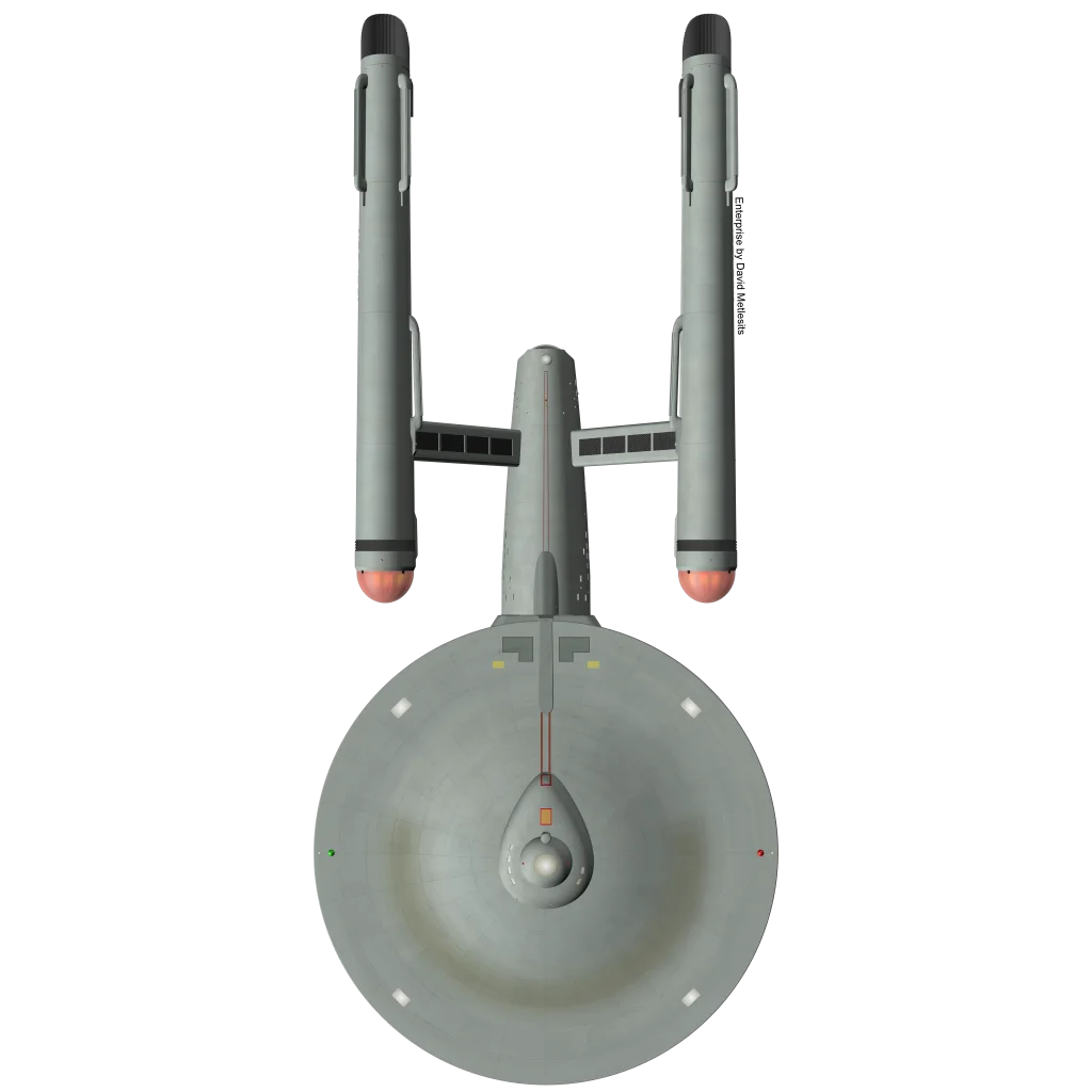 Top down rendering of a Starfleet Constitution class starship