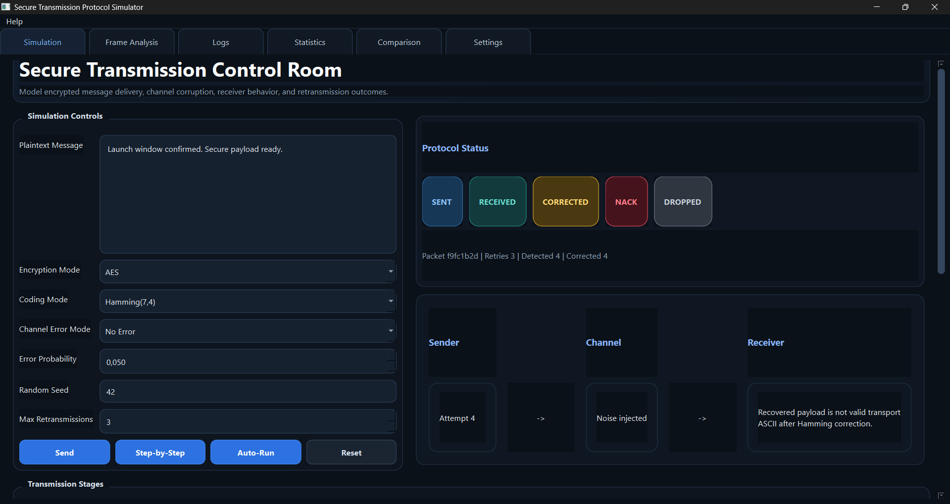 Secure Transmission Protocol Simulator