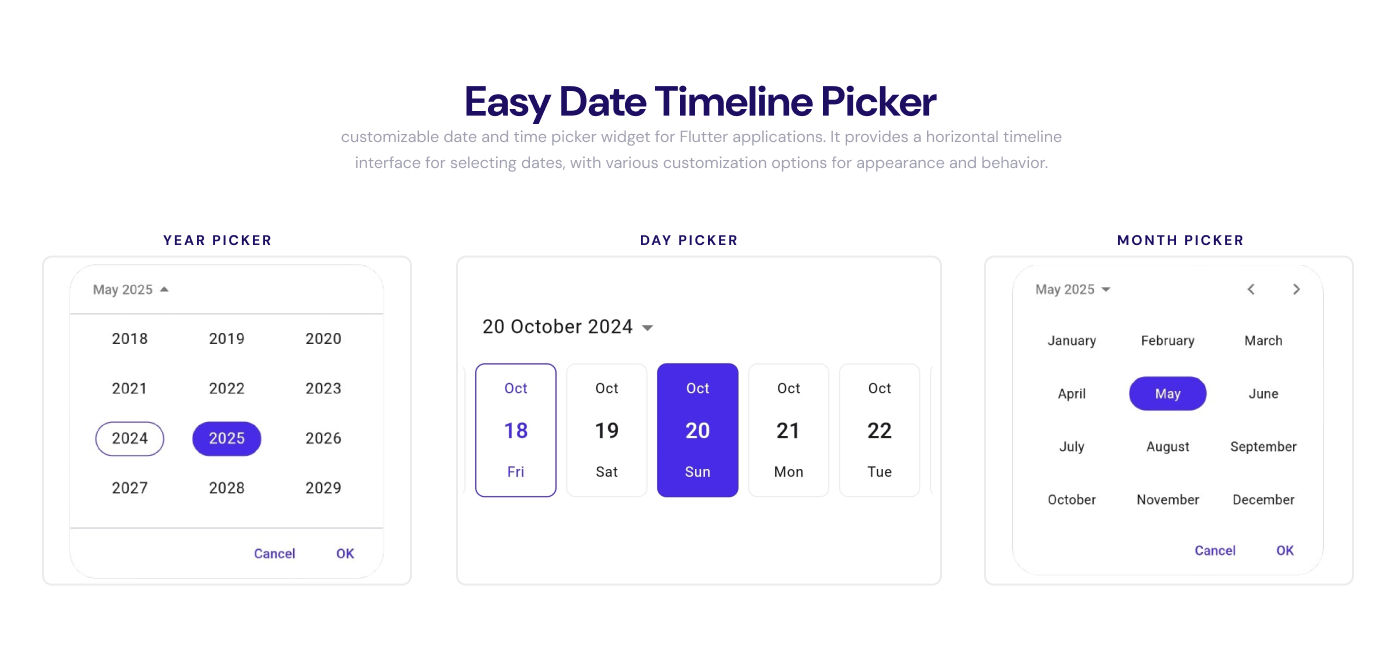 Easy Date Timeline Picker