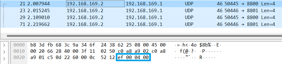 UDP Packet from App to StreamOn