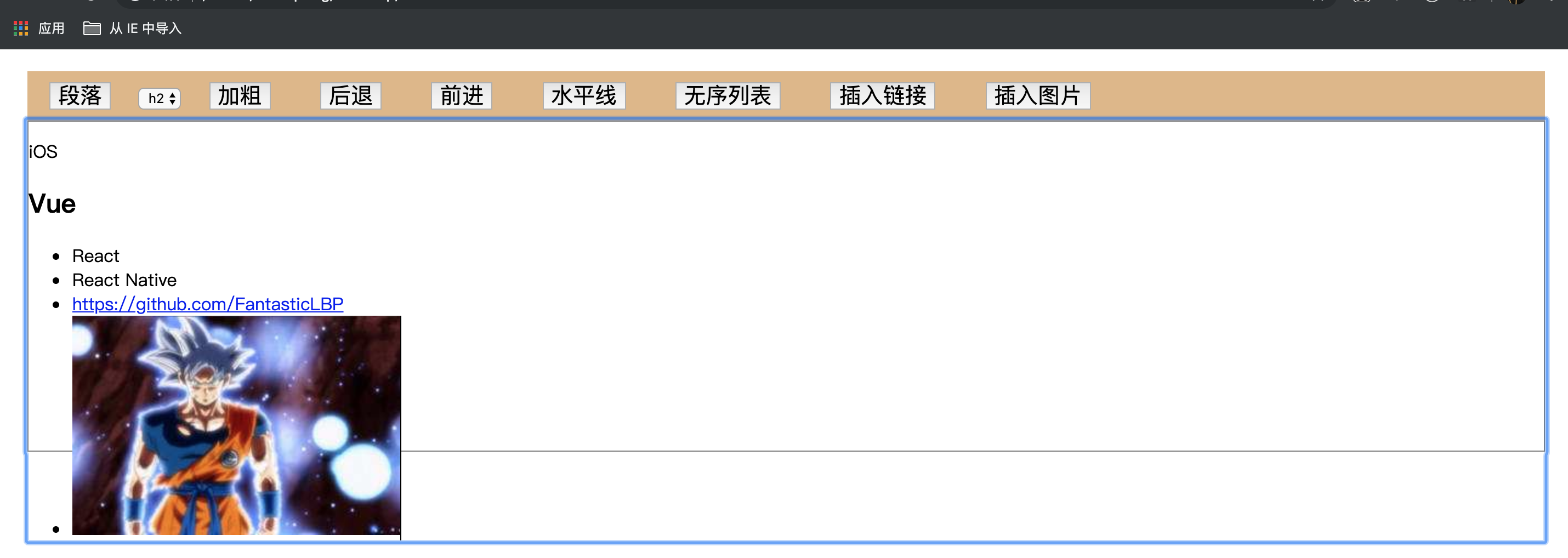 简易富文本编辑器