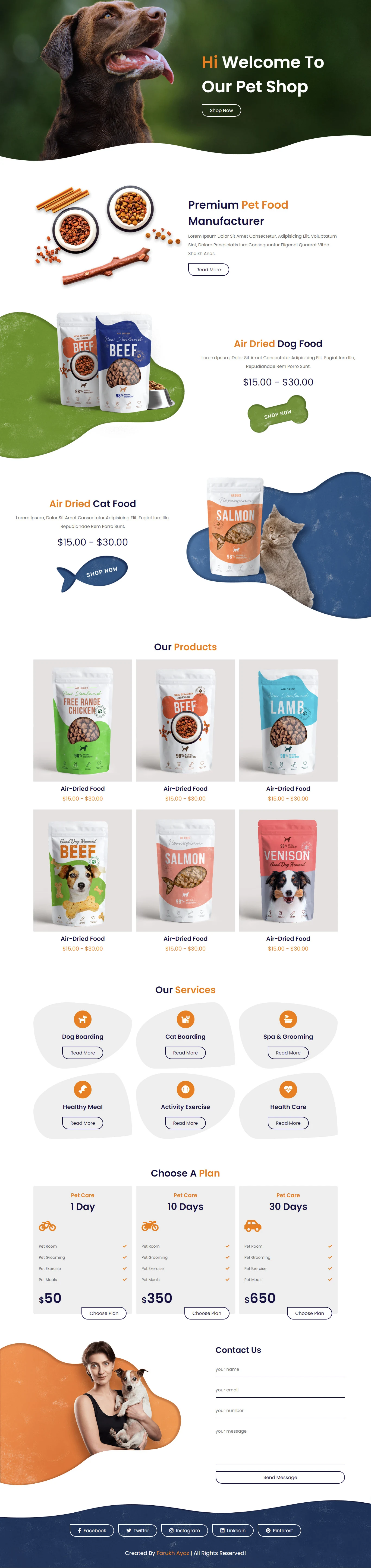 Pet Shop — portfolio web build by Farukh Ayaz