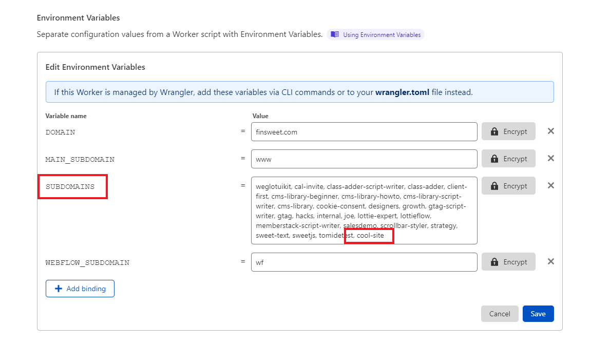 Add Worker subdomain