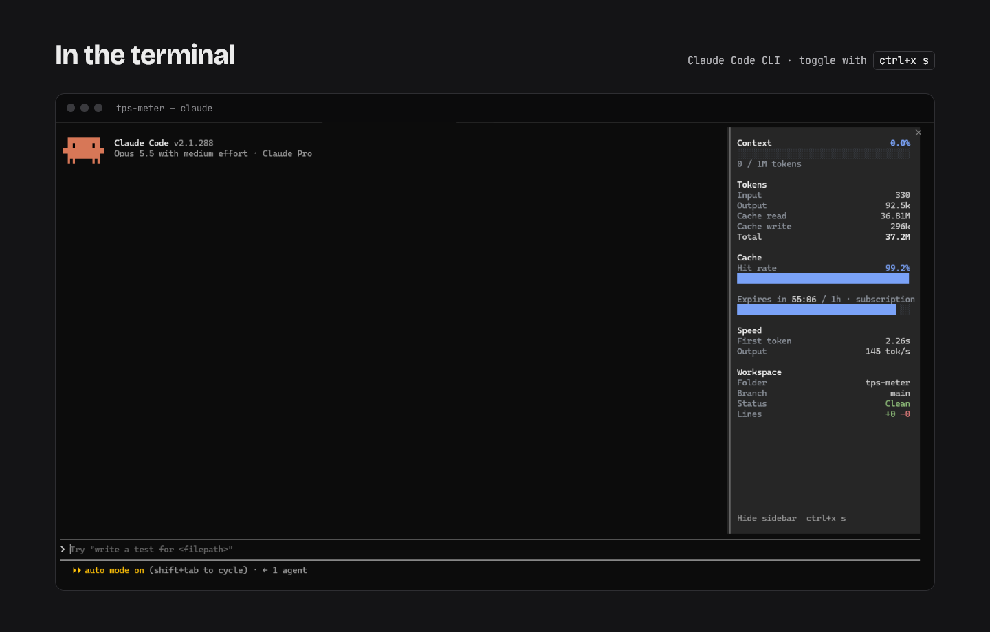 sidebar running in Claude Code
