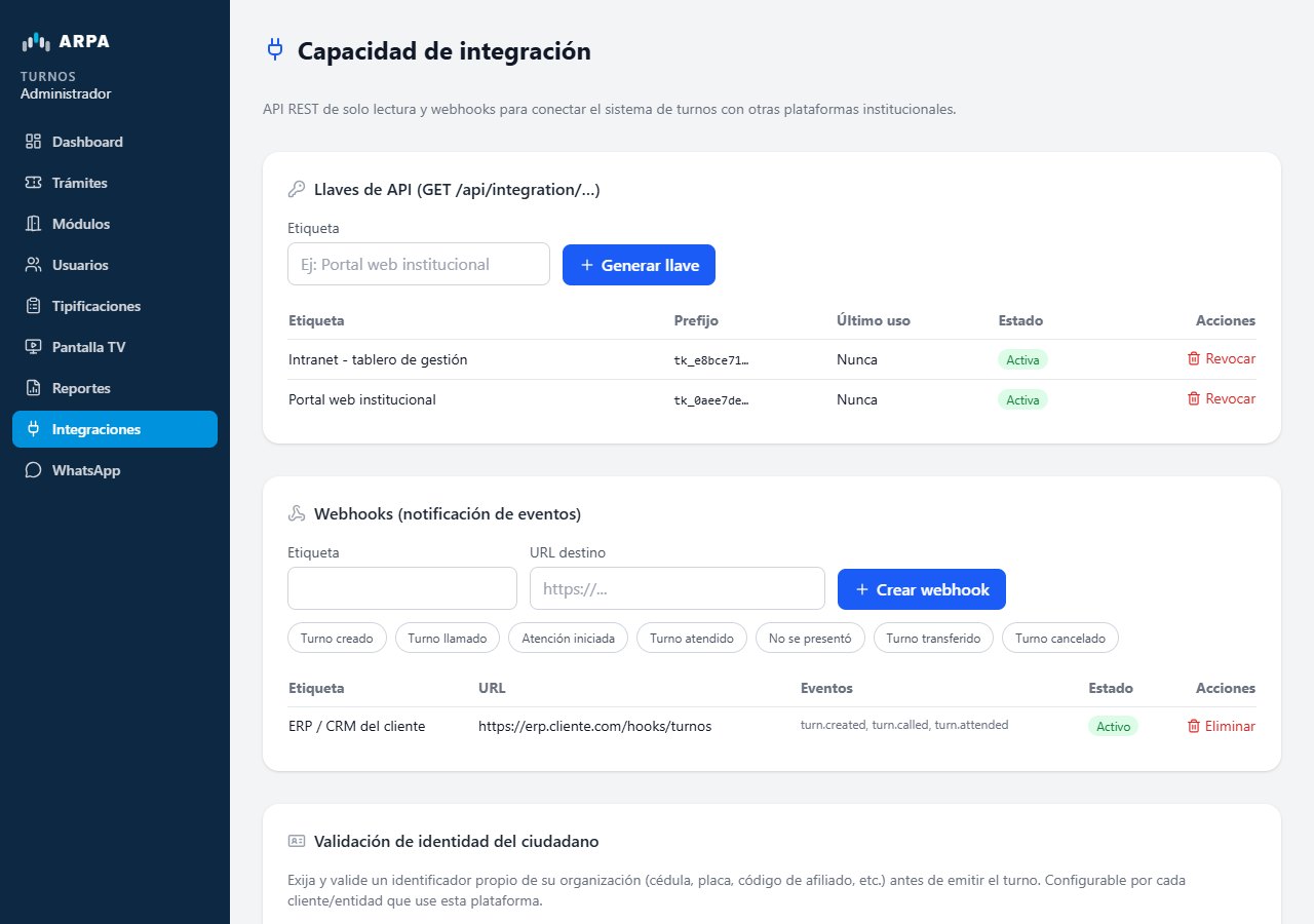 Llaves de API y webhooks