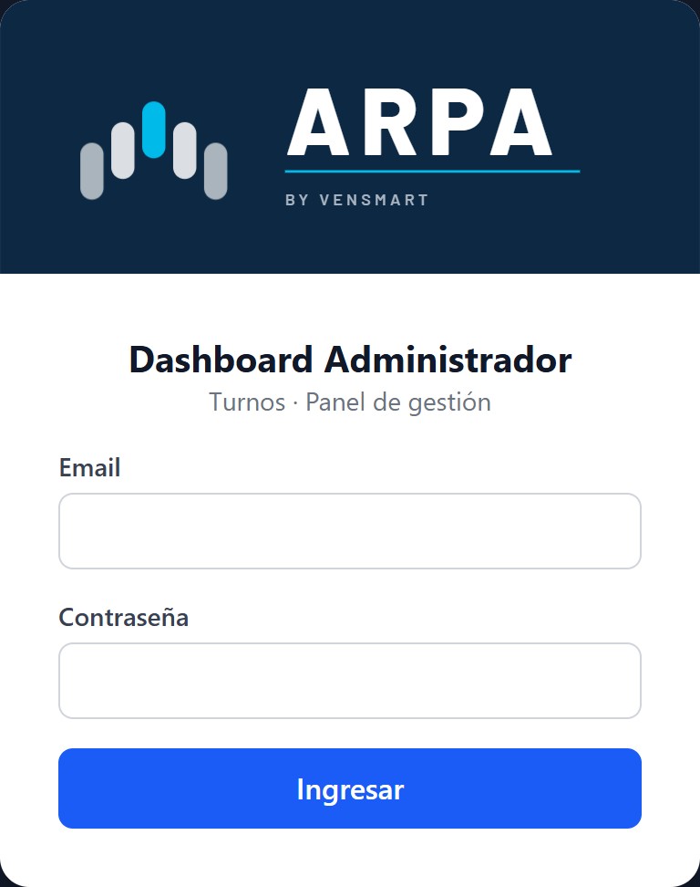 Acceso al panel de administración con la marca ARPA