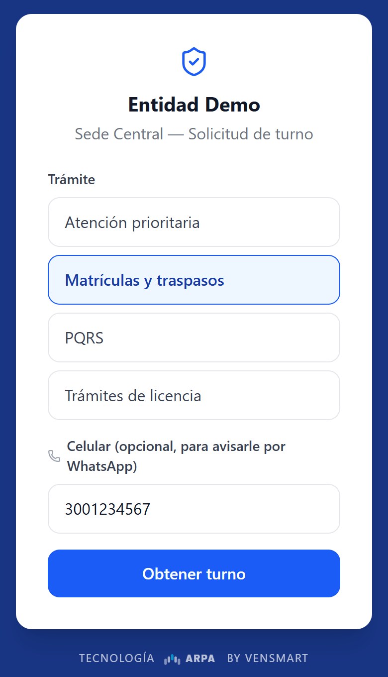 Portal ciudadano: selección de trámite