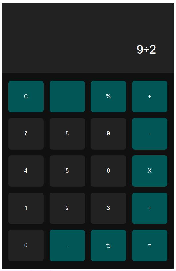 Mockup for the calculator