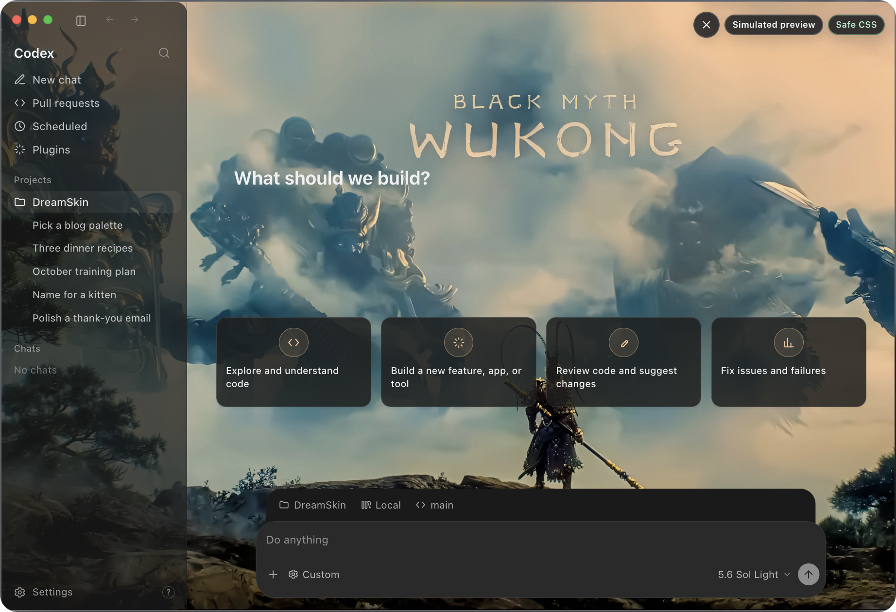 社区主题「悟空(WUKONG)」在桌面模拟器里的实机效果