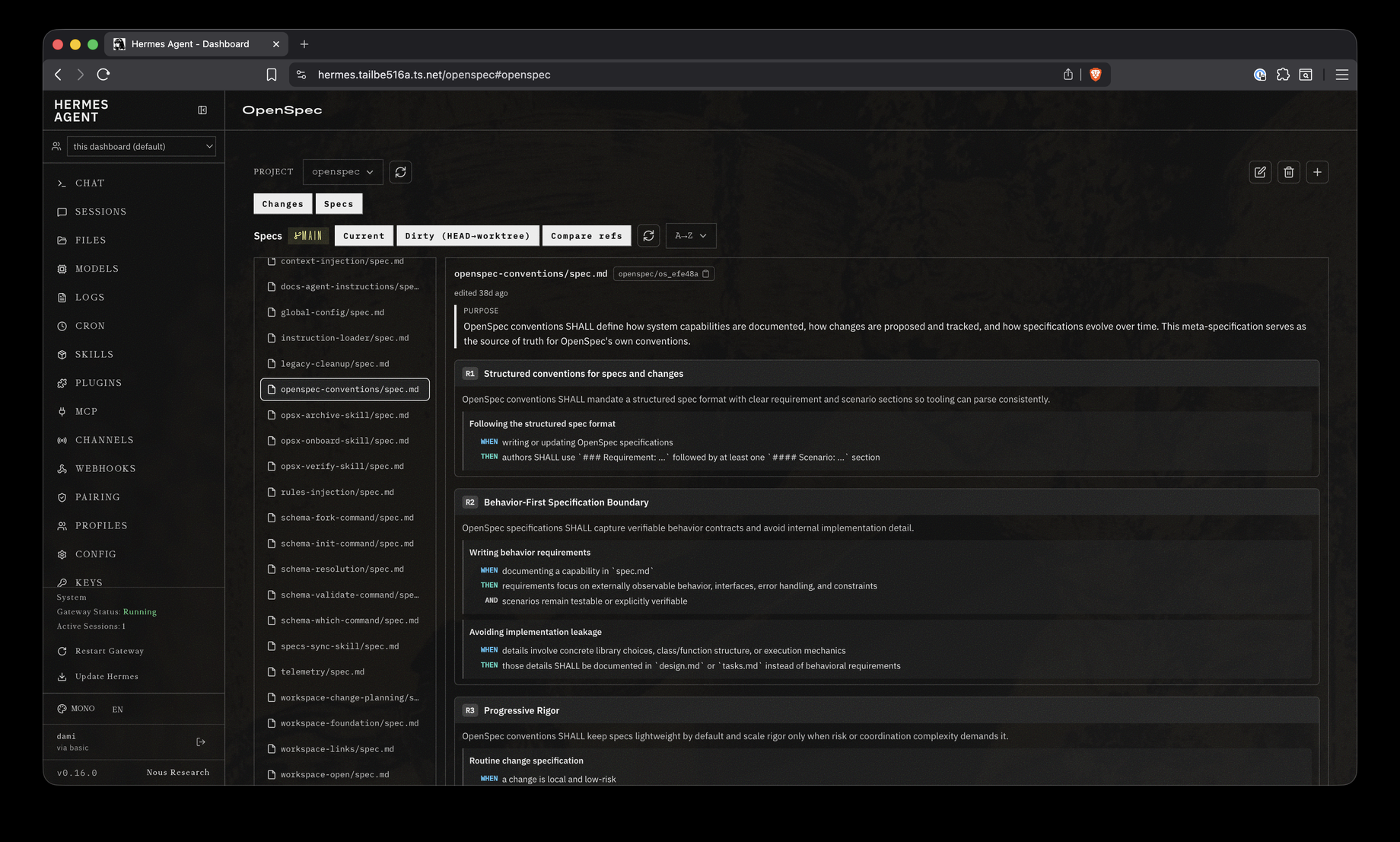 Spec browser