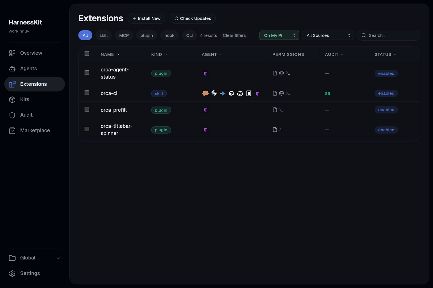 Extensions filtered by Oh My Pi