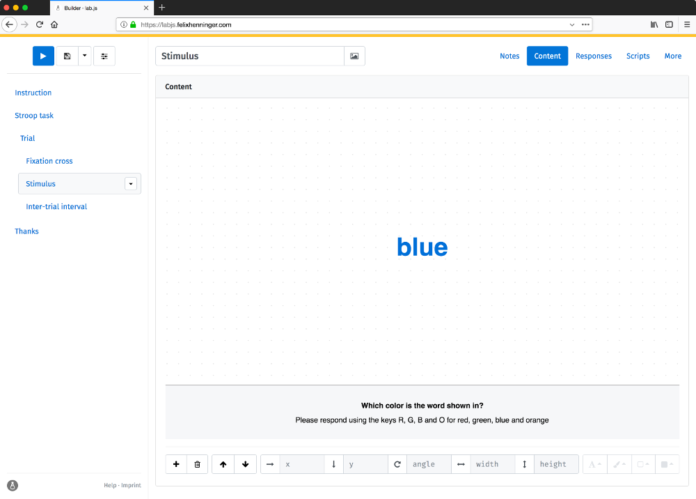 lab.js builder interface screenshot