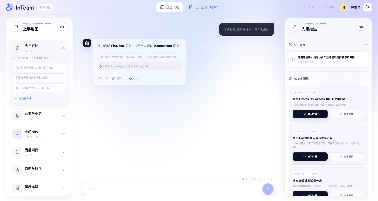 InTeam 企业问答与可确认行动