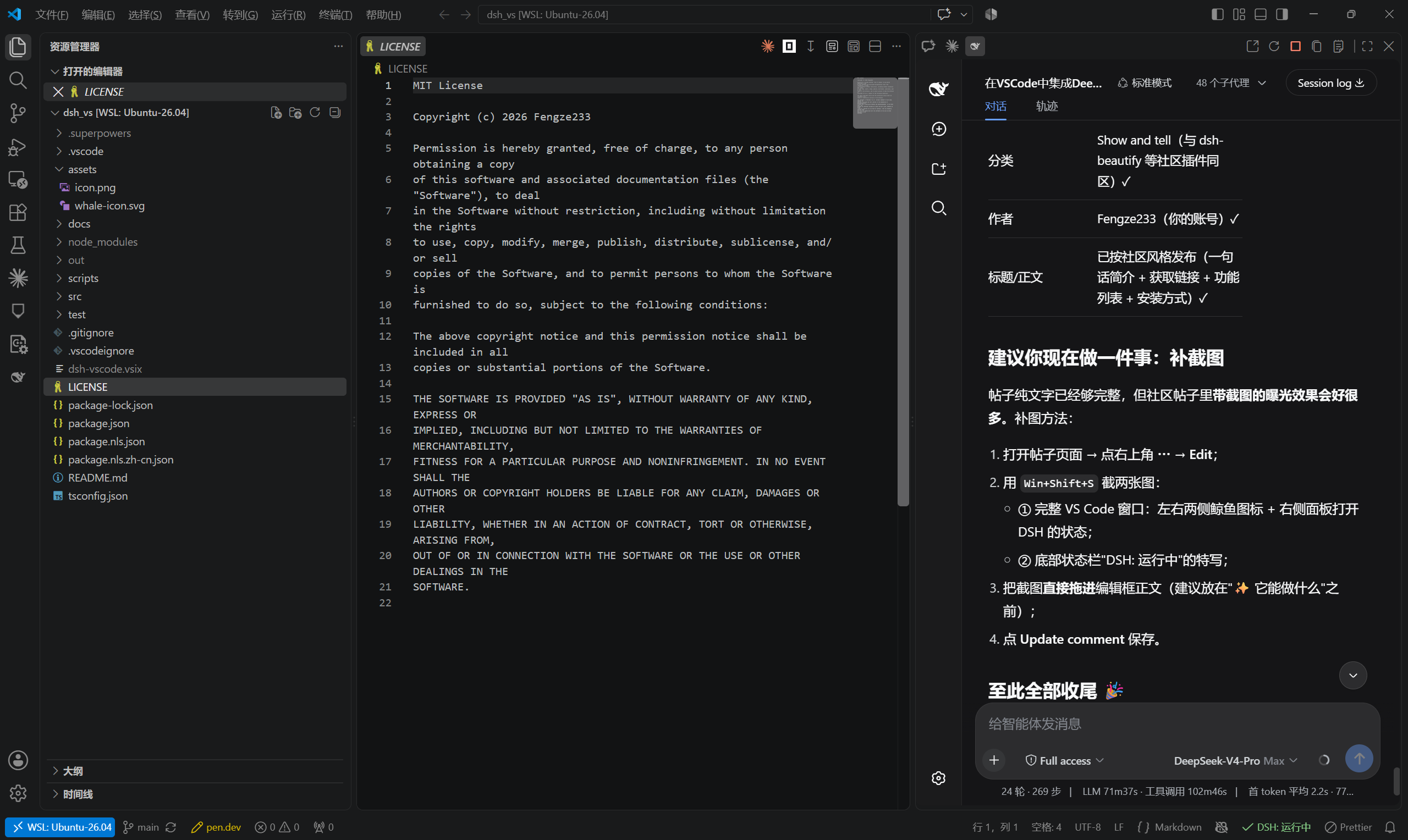 DSH for VS Code screenshot
