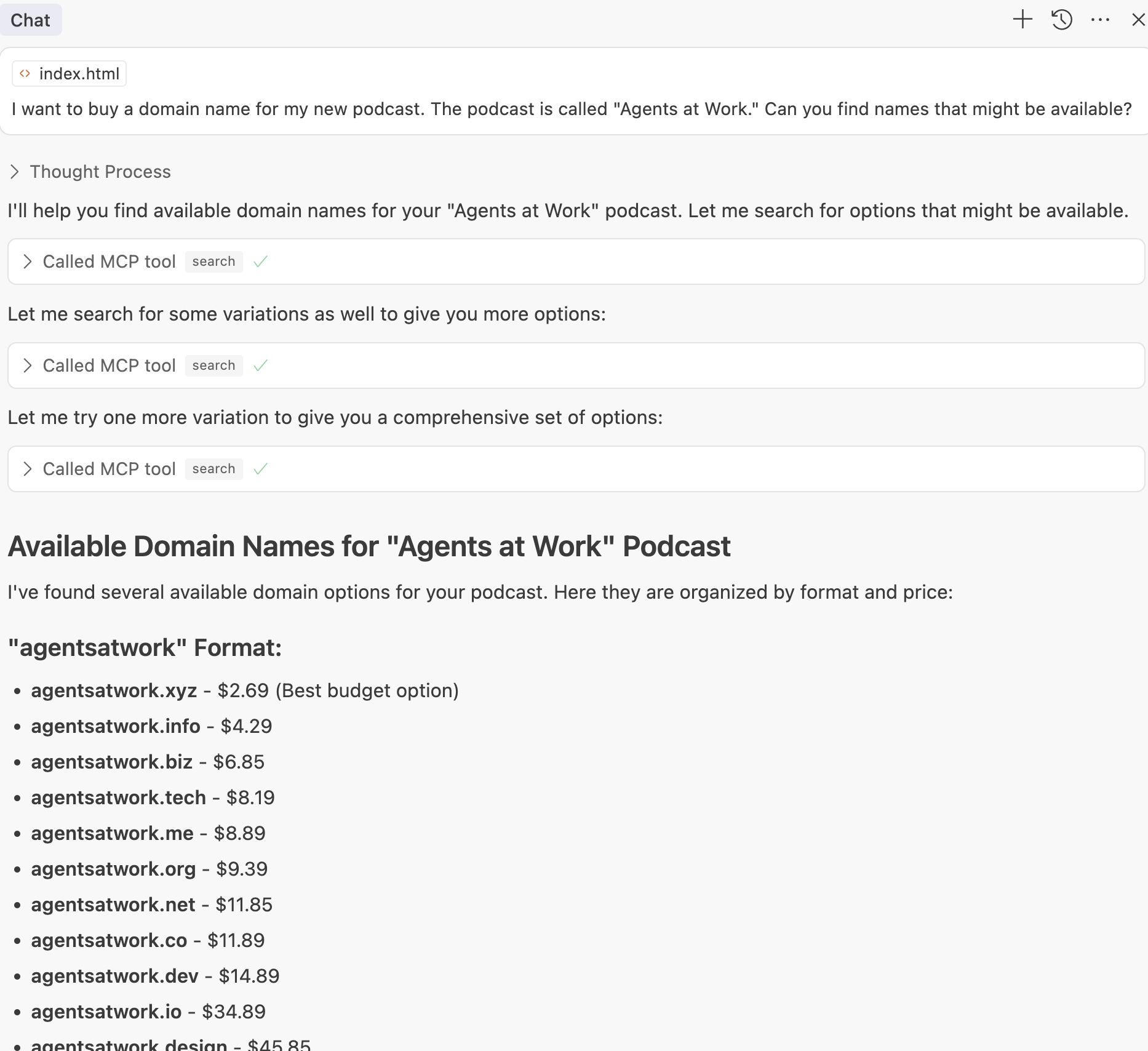 Searching for the perfect domain