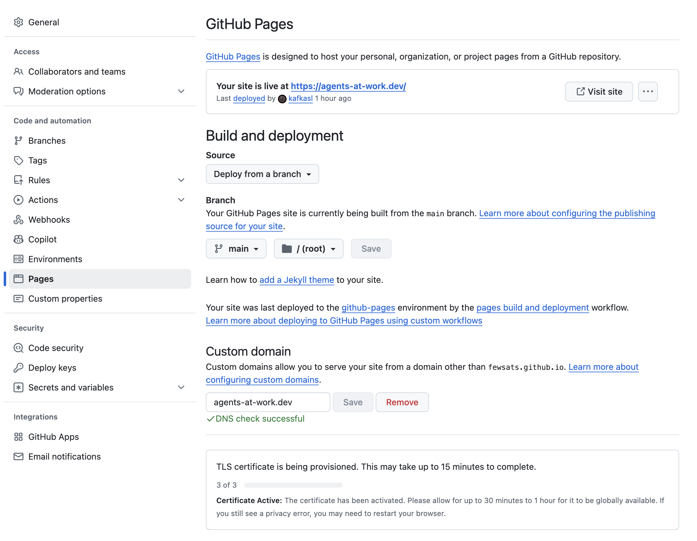 Setup Github pages