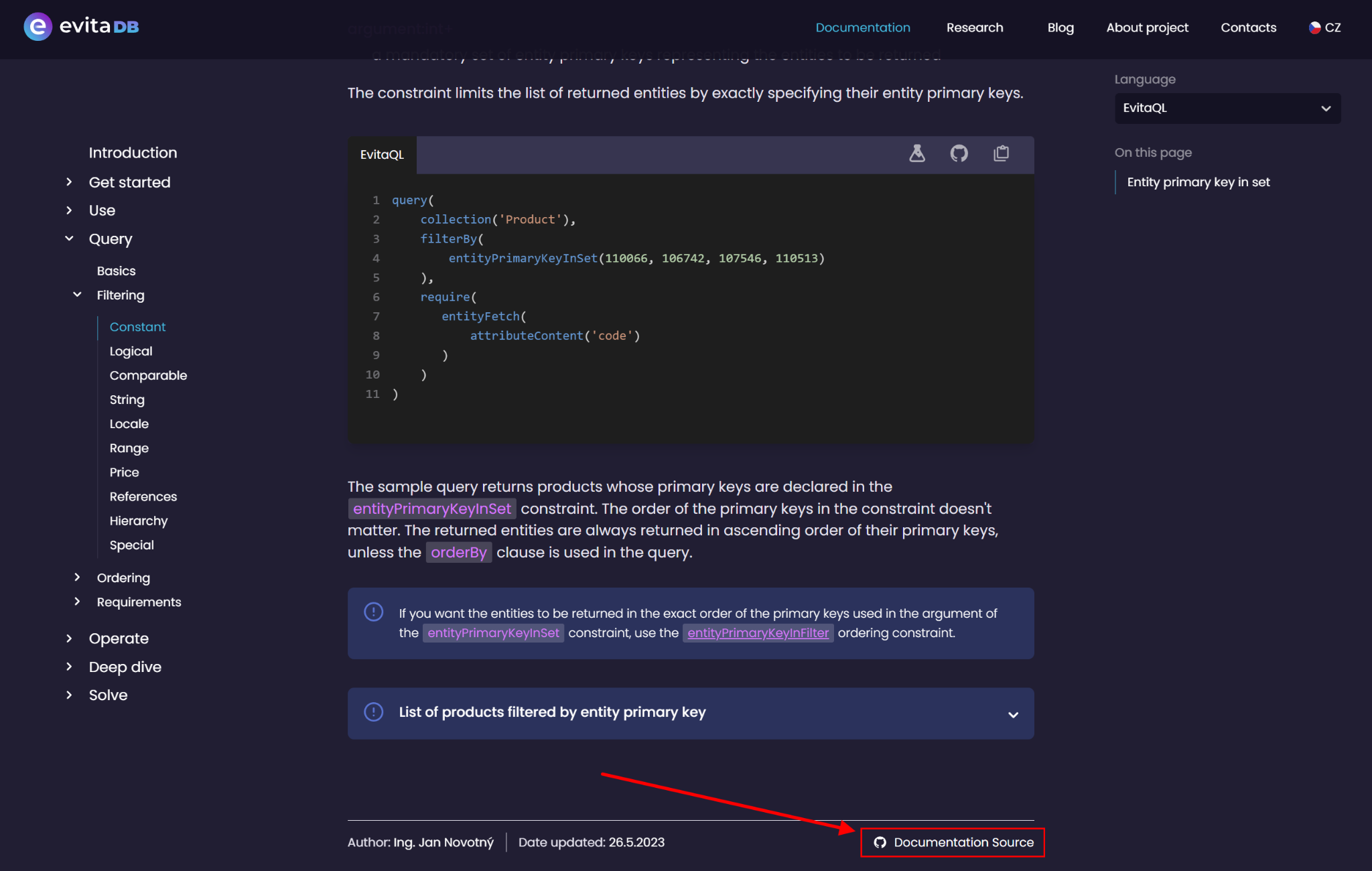 Documentation on portal