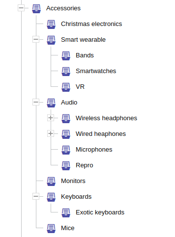 Accessories category listing