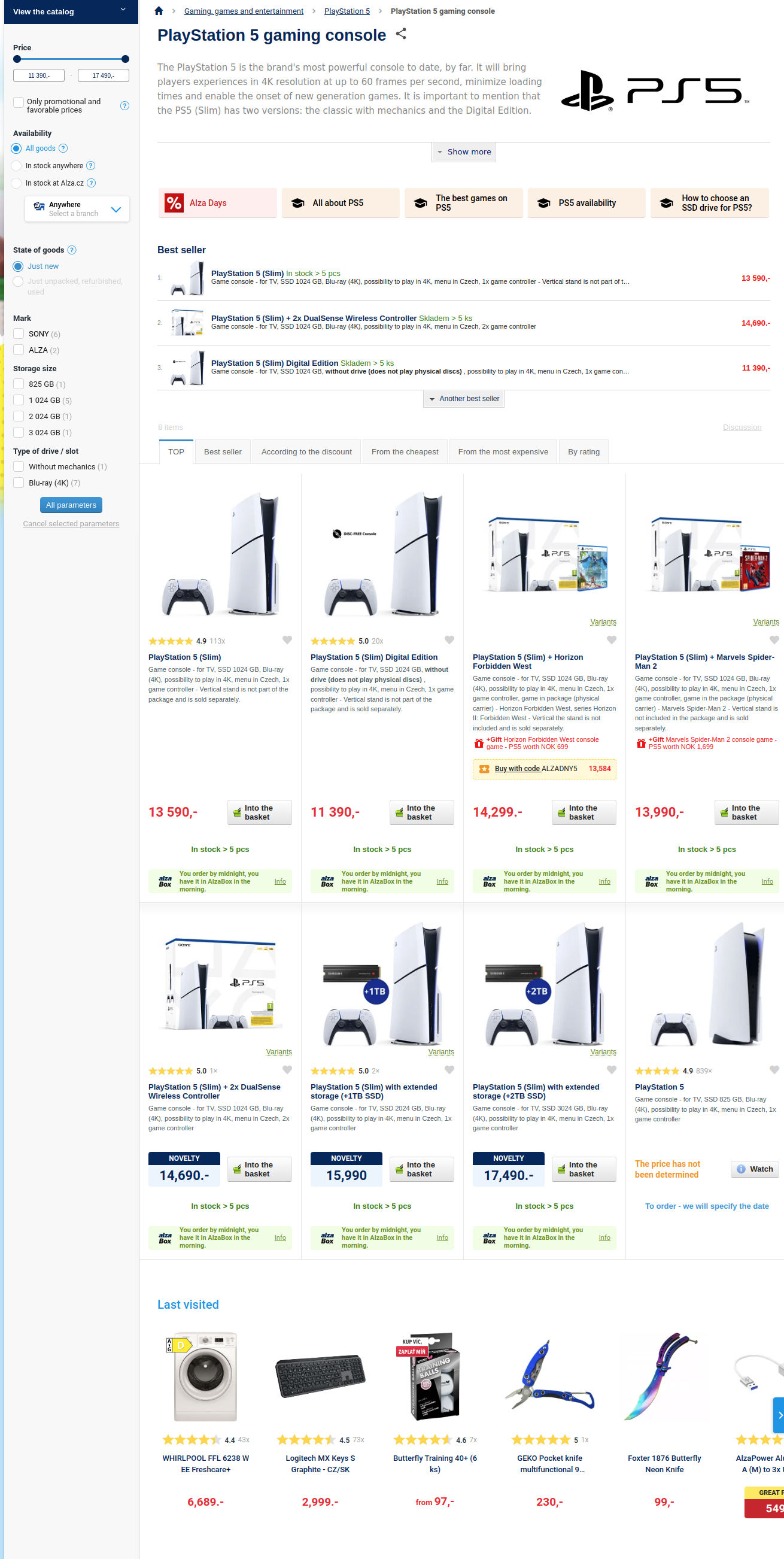 Category listing page from Alzashop.com