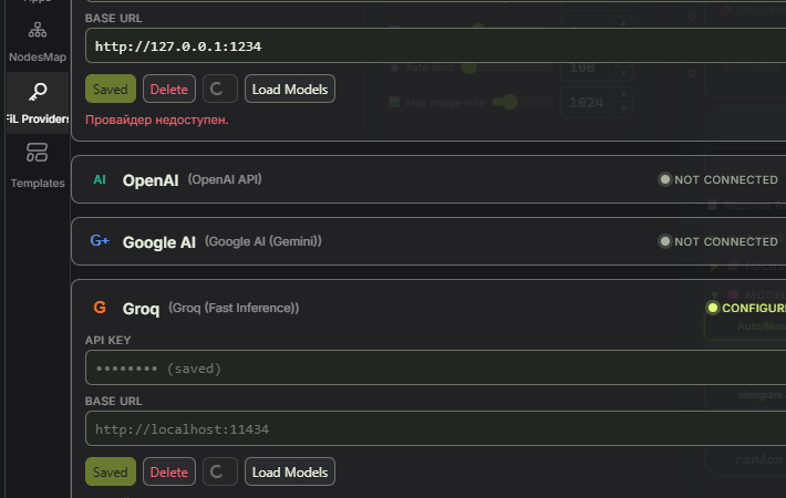 Provider settings