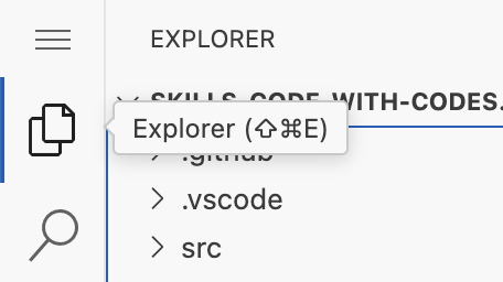 vs code explorer tab
