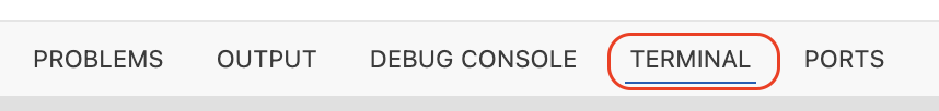 vs code terminal tab